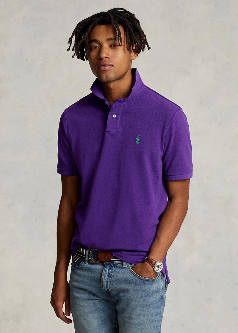 Poleras Polo Polo Ralph Lauren Hombre Custom Slim Fit Mesh Chile Moradas MULGS-7820